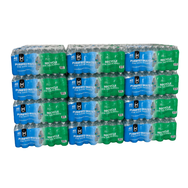 Member's Mark 16.9 oz purified water — 12 cases 480 bottles bulk order, free Metro Detroit delivery, TaskPort Water Co.