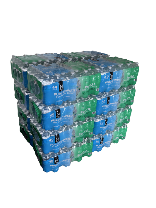 Member's Mark purified water 16-case bundle — wholesale bulk water delivery Detroit Michigan, TaskPort Water Co.