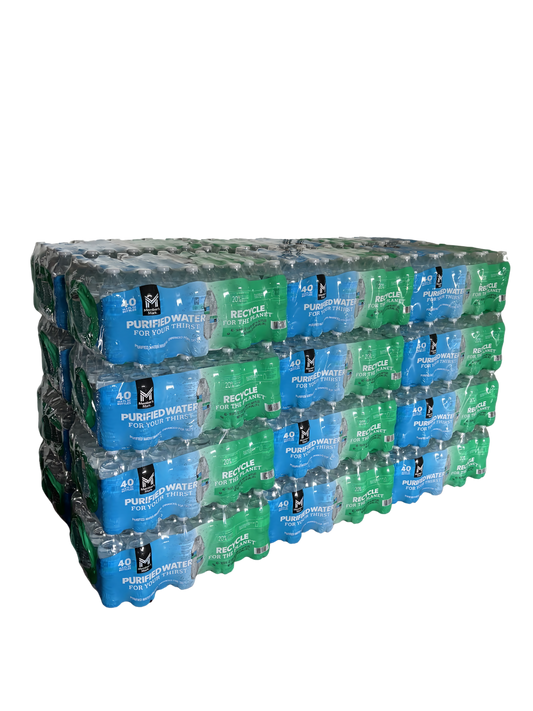 Member's Mark purified water half pallet 24 cases — wholesale bulk water delivery Detroit area