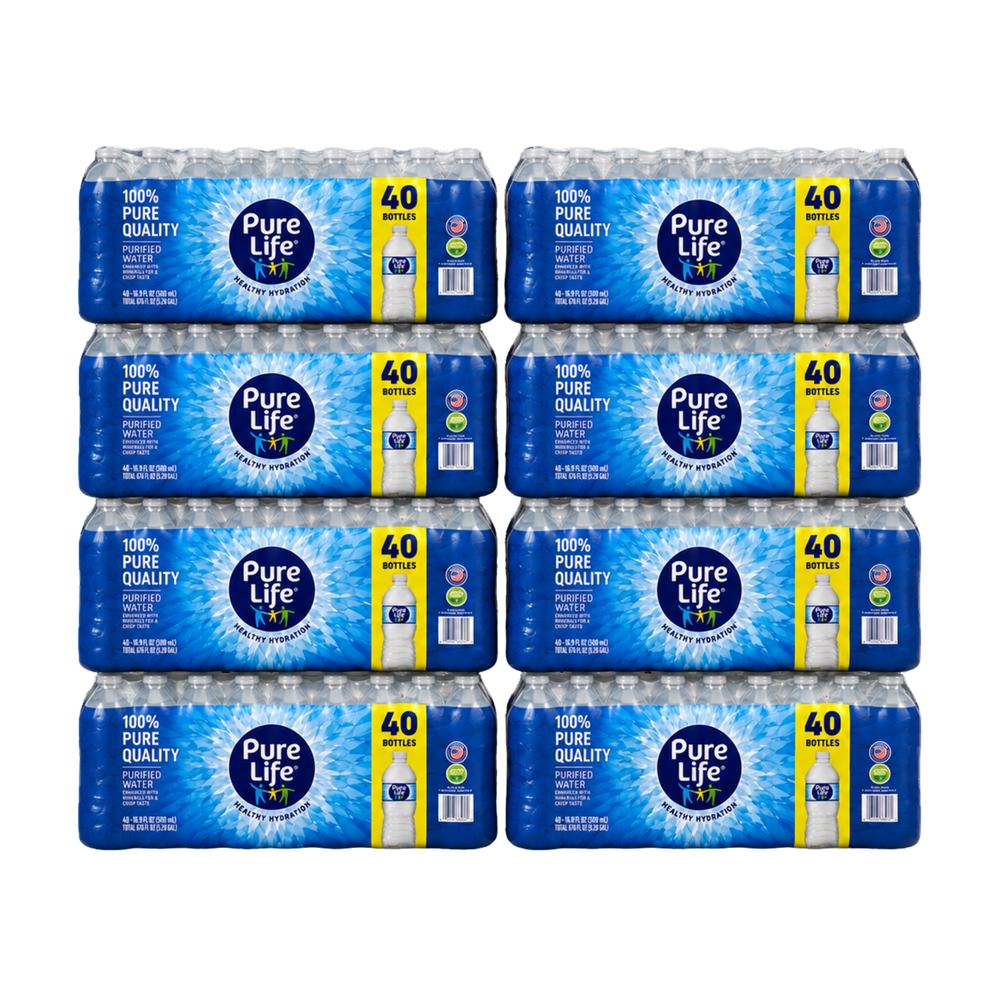 Nestlé Pure Life 16.9 oz purified water — 8 cases 320 bottles bulk order, free Metro Detroit delivery, TaskPort Water Co.