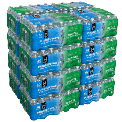 Member's Mark 16.9 oz purified water — 16 cases 640 bottles bulk order, free Metro Detroit delivery, TaskPort Water Co.