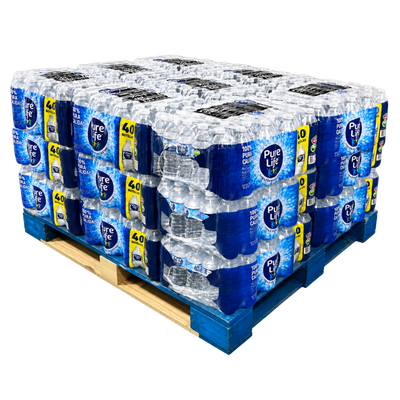 Pure Life purified water half pallet 24 cases 960 bottles wholesale — Metro Detroit Michigan free delivery event emergency office supply