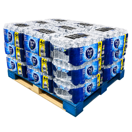 Pure Life purified water half pallet 24 cases 960 bottles wholesale — Metro Detroit Michigan free delivery event emergency office supply