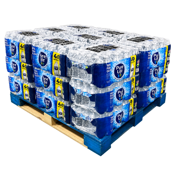 Pure Life purified water half pallet 24 cases 960 bottles wholesale — Metro Detroit Michigan free delivery event emergency office supply