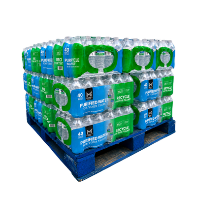 Member's Mark 16.9 oz purified water — 24 cases 960 bottles half pallet, free Metro Detroit delivery, TaskPort Water Co.
