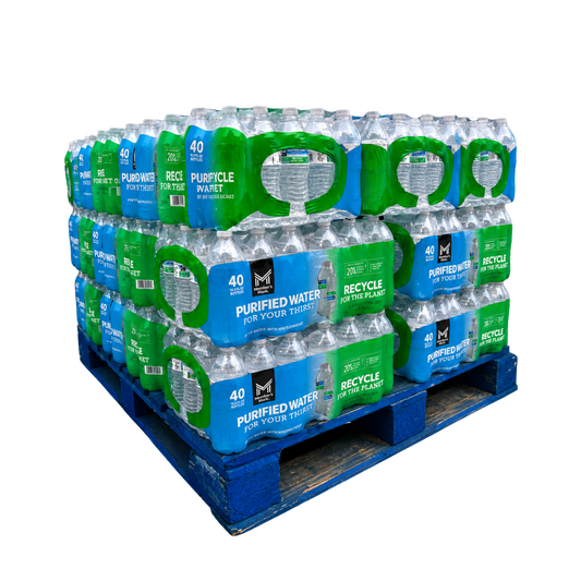 Member's Mark 16.9 oz purified water — 24 cases 960 bottles half pallet, free Metro Detroit delivery, TaskPort Water Co.