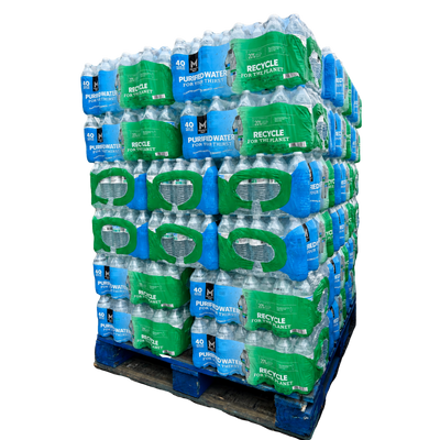 Member's Mark 16.9 oz purified water — full pallet 48 cases 1920 bottles wholesale, free Metro Detroit delivery, TaskPort Water Co.