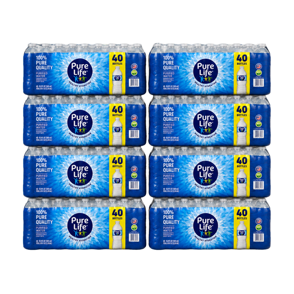 Nestlé Pure Life 16.9 oz purified water — 8 cases 320 bottles bulk order, free Metro Detroit delivery, TaskPort Water Co.